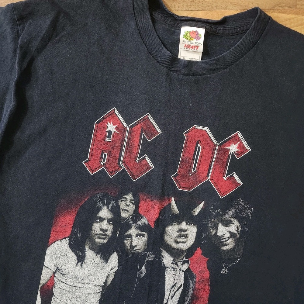 VTG Fruit Of The Loom AC/DC Highway To Hell Double Sided Graphic Tee Shirt Sz XL